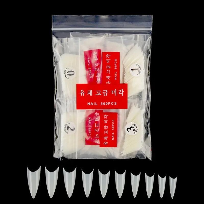 Acrylic False Fake Nails Stiletto blanc (600pc)